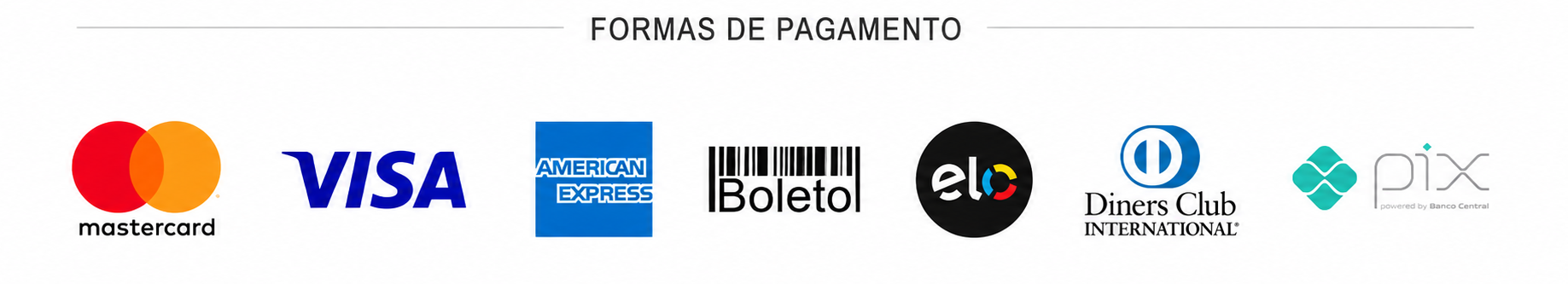 Formas de pagamento